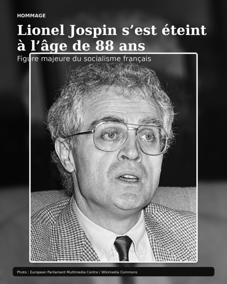 Lionel Jospin s’est éteint à l’âge de 88 ans, figure majeure du socialisme français