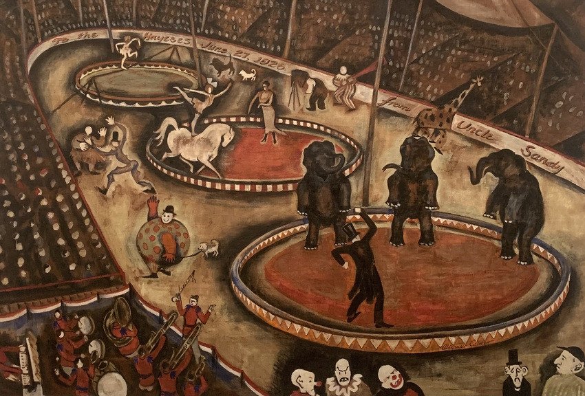 Alexander Calder, <i>Circus Scene</i>, détail, 1926, présenté dans l’exposition « Calder. Rêver en équilibre », Fondation Louis Vuitton, Paris, 2026. ©Connaissance des Arts/Guy Boyer.