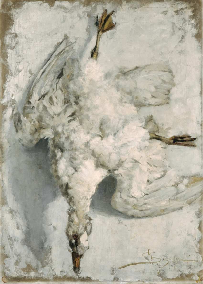 Giovanni Segantini, Oie suspendue, vers 1886, huile sur toile, 114 x 81,5 cm, Zurich, Kunsthaus, donation de la Genossenschaft zum Baugarten, 1994. © Franca Candrian, Kunsthaus Zürich