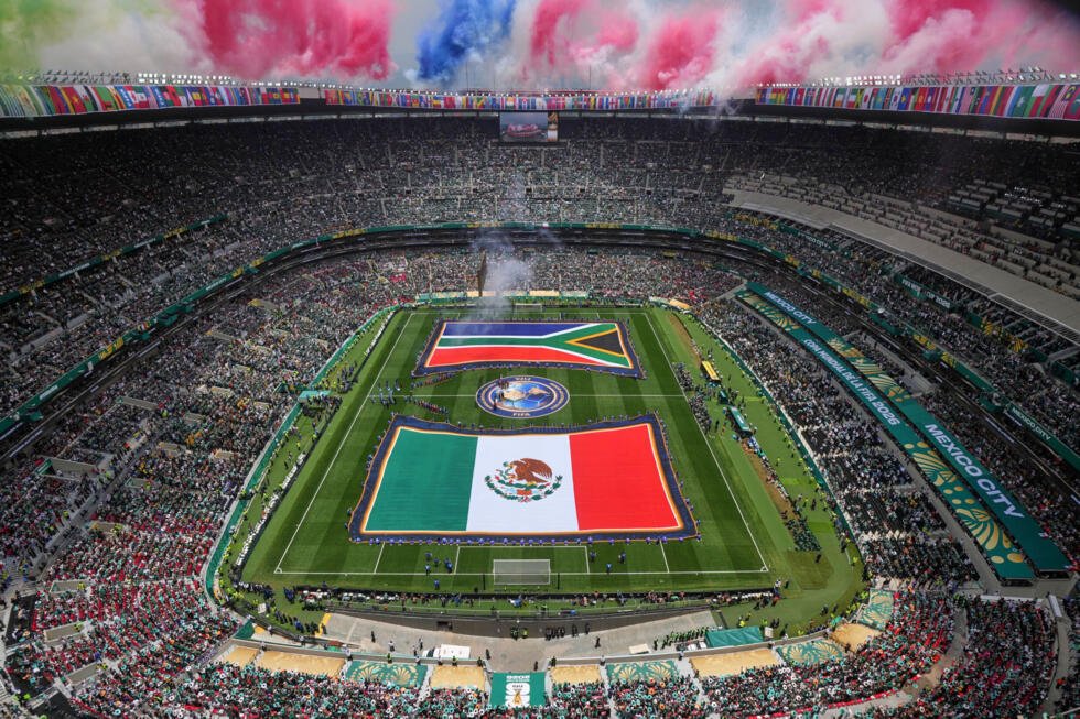 Une vue d'ensemble du stade de Mexico avant le match de football de la Coupe du monde du groupe A opposant le Mexique à l'Afrique du Sud, à Mexico, le 11 juin 2026