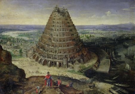 La Tour de Babel, 1594 (huile sur panneau). Peinture de Lucas van Valckenborch.
Artiste : Valckenborch, Lucas van (v. 1535-1597)
Date : 1594 (XVIe siècle)