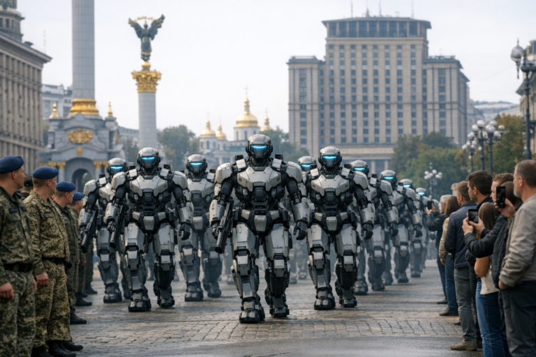 Kyiv inaugure un défilé militaire inédit entièrement composé de robots