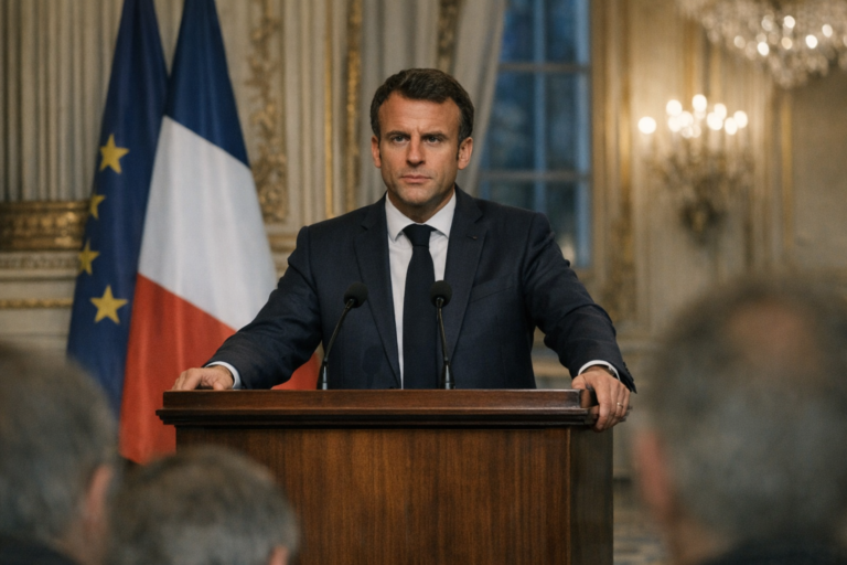 Macron choisit le « temps long » pour relier essence et menace russe