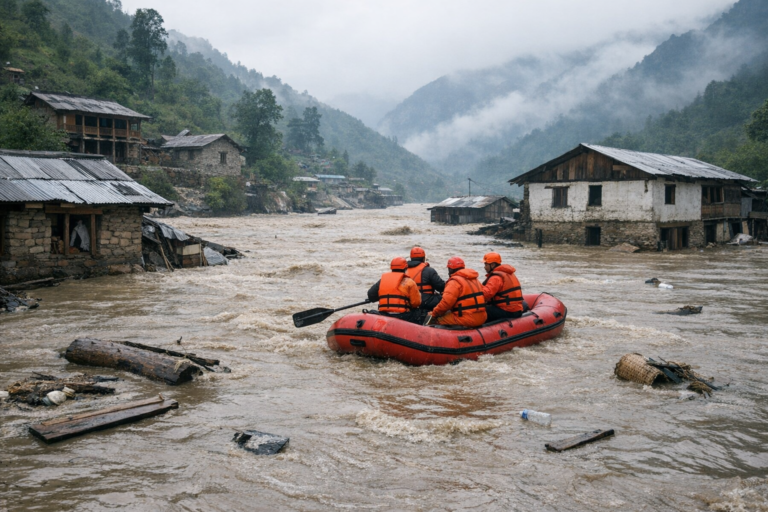 Deux ouvriers sauvés, mais le bilan des inondations au Népal et au Tibet reste dramatique