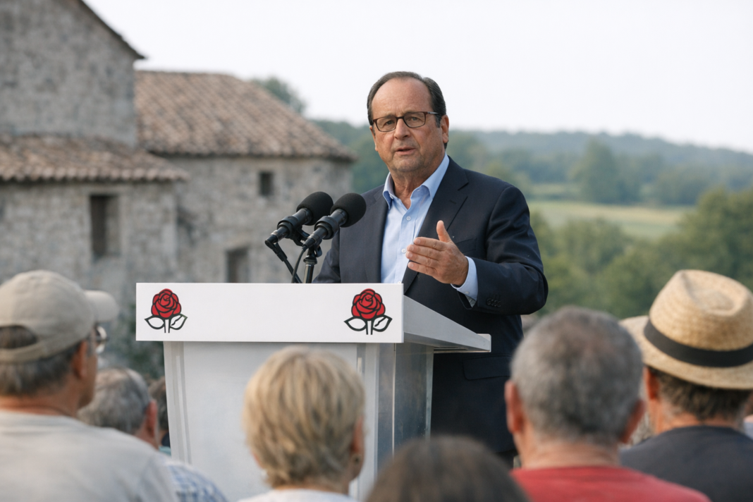Hollande relance l'appel à «l’union sacrée des démocrates» à la Fête de la Rose
