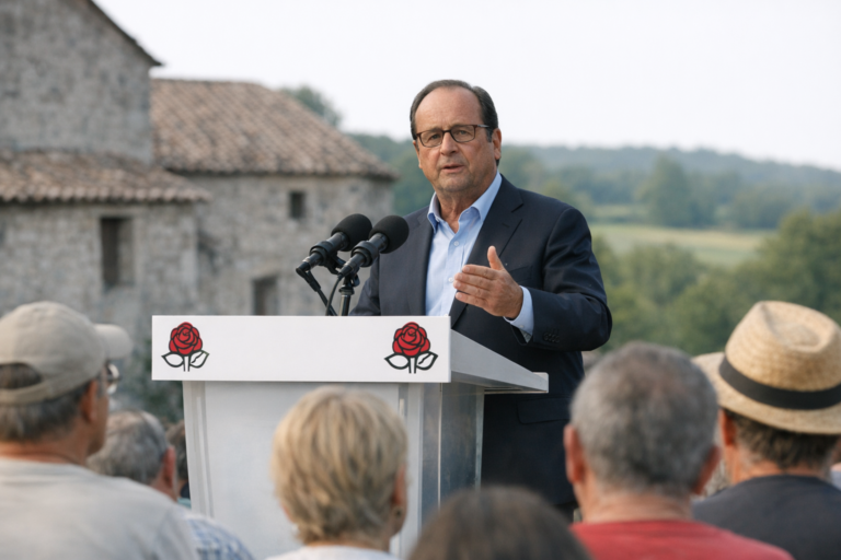 Hollande relance l'appel à «l’union sacrée des démocrates» à la Fête de la Rose