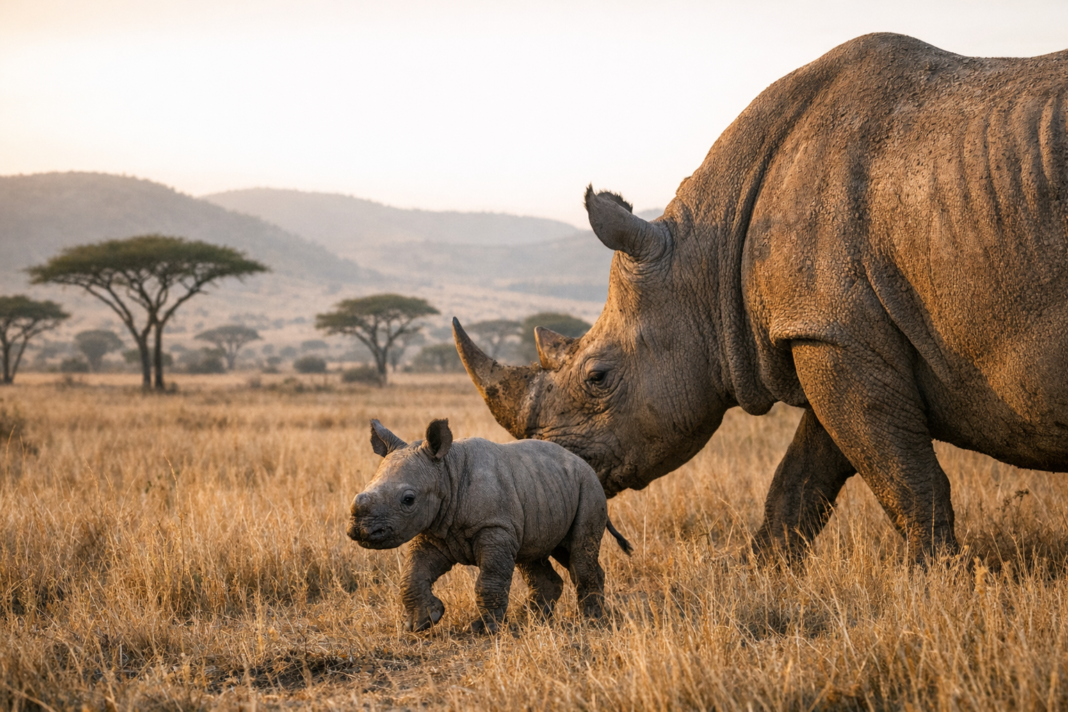 Un nouveau souffle dans la savane : une femelle rhinocéros découverte au Kenya